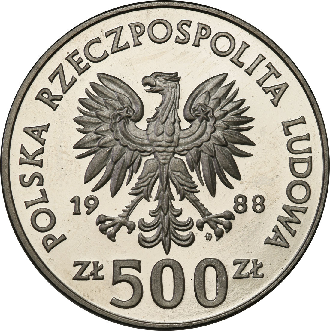 PRL. PRÓBA Nikiel 500 złotych 1988 Jadwiga